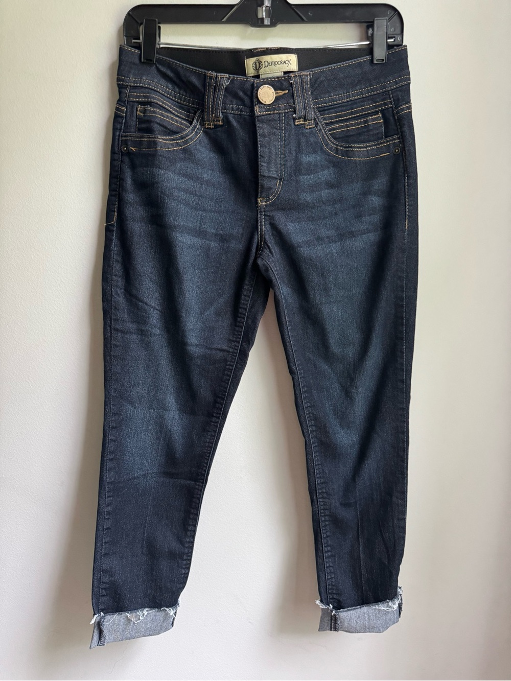 Democracy Jean Dark Wash Cropped Jeans Classic Academia